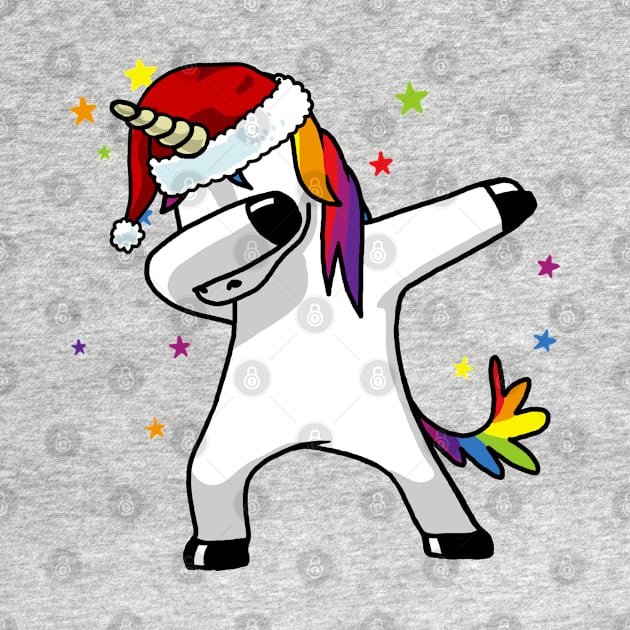 Dabbing Unicorn Shirt Hip Hop Dab Santa Hat Christmas Shirt III by vo_maria